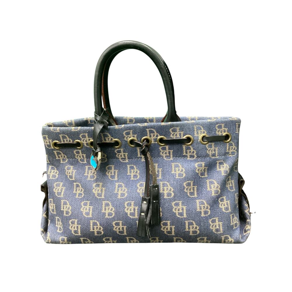 Vintage Dooney &Bourke Purse Women’s 1Size Tulip Tassel Canvas With Leather Trim